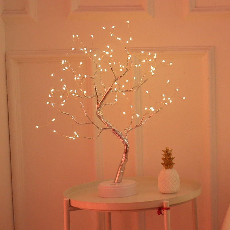 Star-Decorated LED Branch Table Lamp with Warm Micro Dimmable Lights | Kelmera