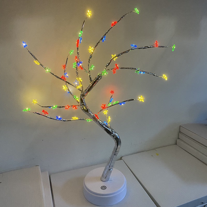 Star-Decorated LED Branch Table Lamp with Warm Micro Dimmable Lights | Kelmera