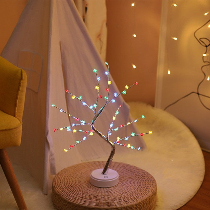 Star-Decorated LED Branch Table Lamp with Warm Micro Dimmable Lights | Kelmera