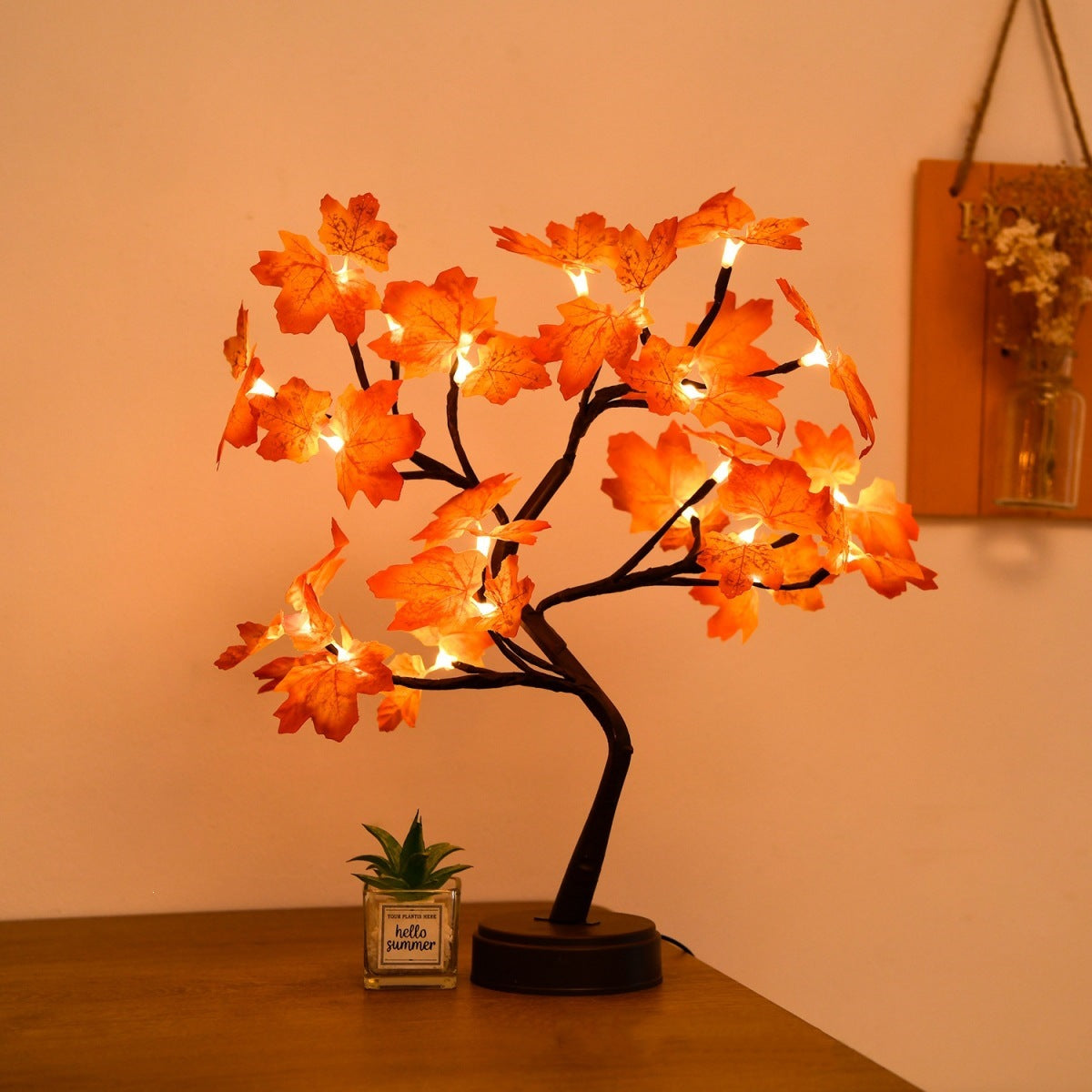 Star-Decorated LED Branch Table Lamp with Warm Micro Dimmable Lights | Kelmera