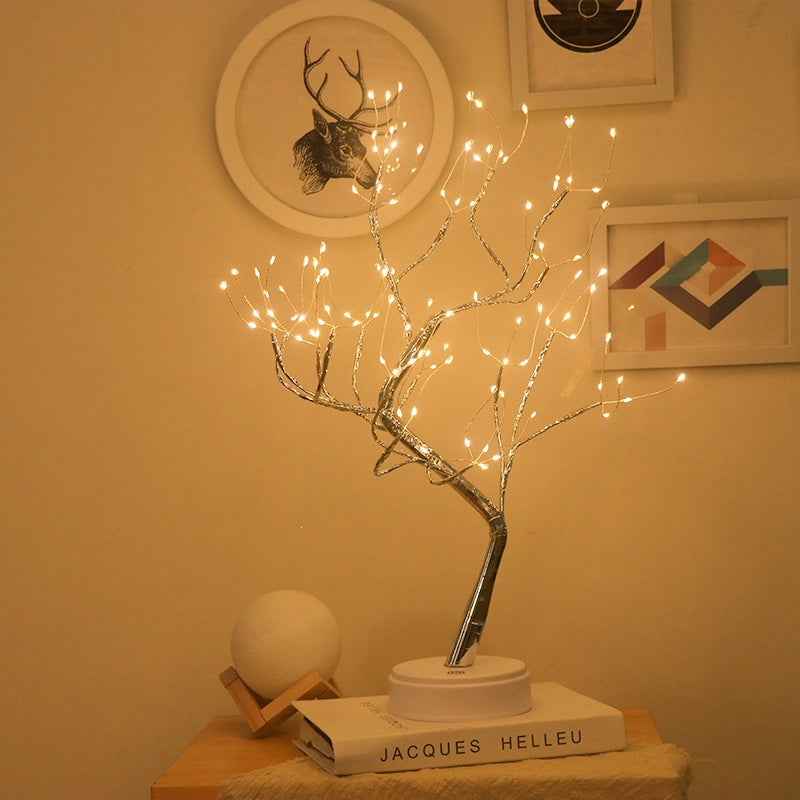 Star-Decorated LED Branch Table Lamp with Warm Micro Dimmable Lights | Kelmera