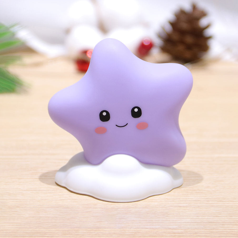 Star-Shaped Silicone Touch Night Light with Cloud Base | Kelmera