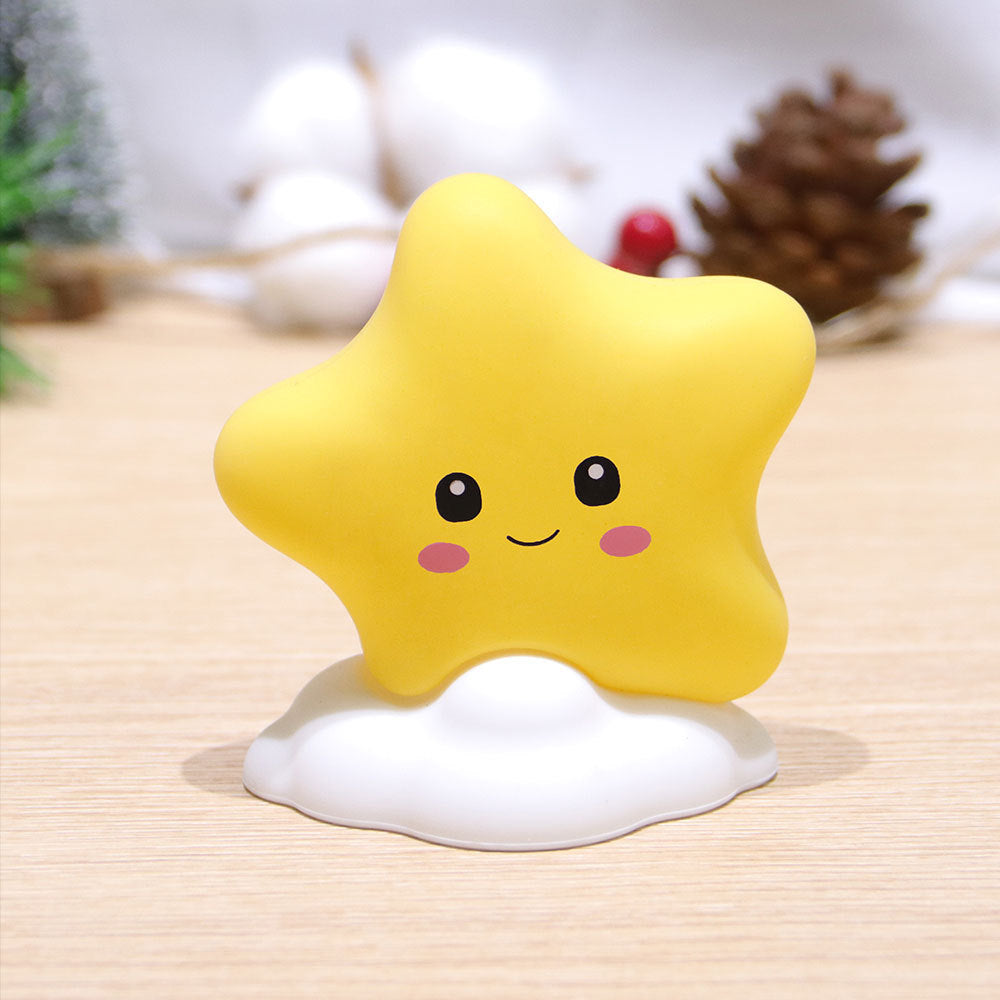 Star-Shaped Silicone Touch Night Light with Cloud Base | Kelmera