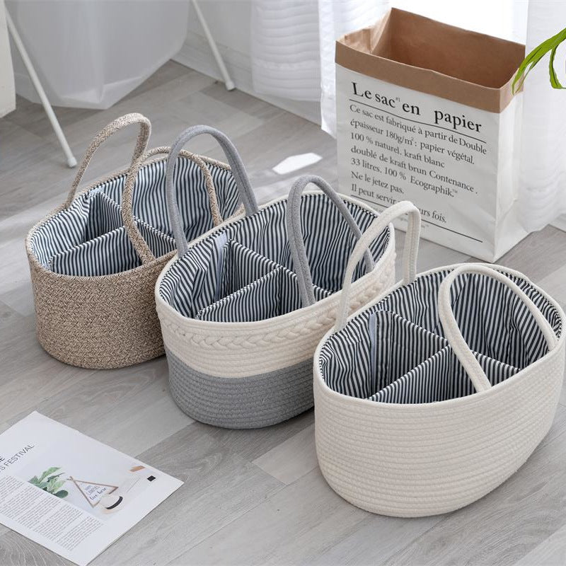 Storage Basket Beige White | Kelmera
