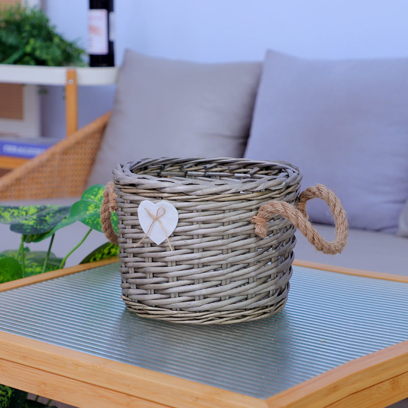 Storage Basket Gray Handwoven Functional | Kelmera