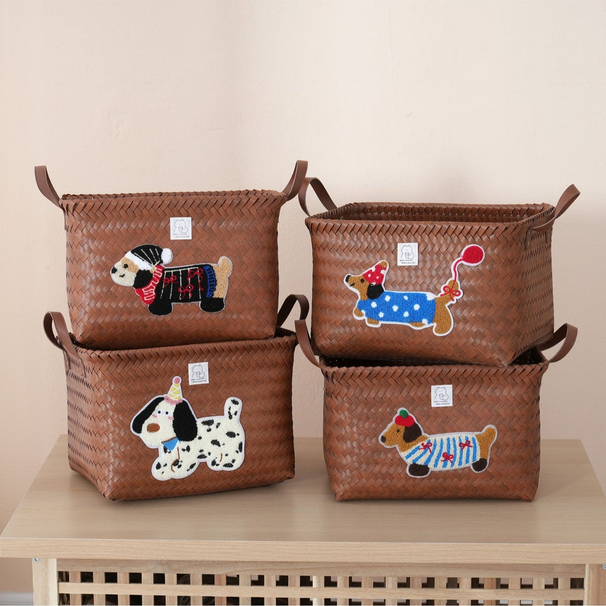 Storage Basket Gray Polka Dotted | Kelmera