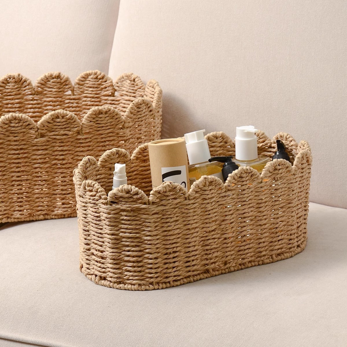 Storage Basket Khaki Green Beige | Kelmera