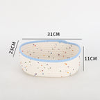 Storage Basket made of Natural Cotton Fabric with Colorful Dots | Kelmera