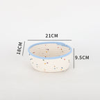 Storage Basket made of Natural Cotton Fabric with Colorful Dots | Kelmera