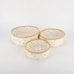 Storage Basket made of Natural Cotton Fabric with Colorful Dots | Kelmera