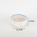 Storage Basket made of Natural Cotton Fabric with Colorful Dots | Kelmera