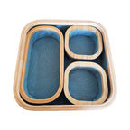 Storage Basket Set with Bamboo Frame and Fabric Inserts | Kelmera