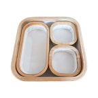 Storage Basket Set with Bamboo Frame and Fabric Inserts | Kelmera