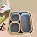 Storage Basket Set with Bamboo Frame and Fabric Inserts | Kelmera
