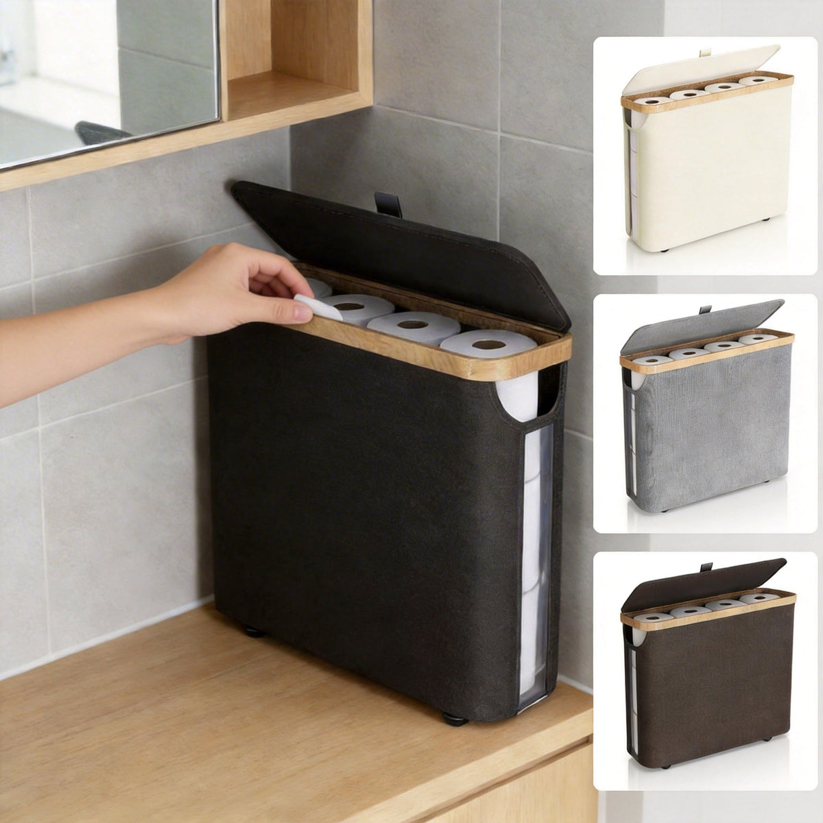 Storage Basket Soft Textile Wood | Kelmera