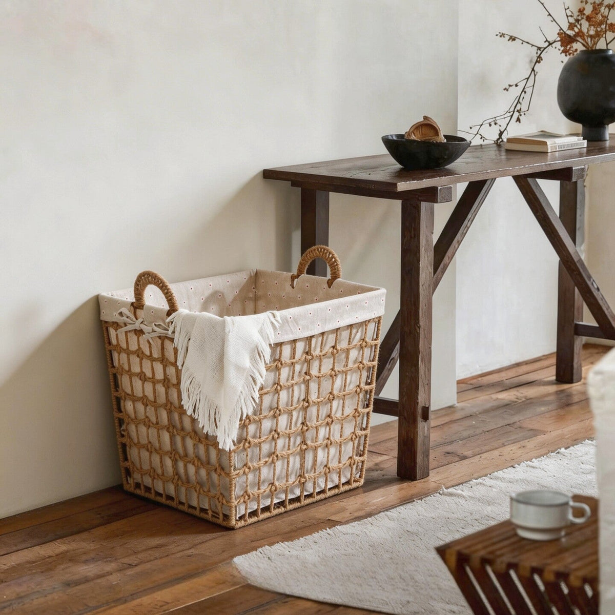 Storage Basket with Decorative Fabric Lining | Kelmera