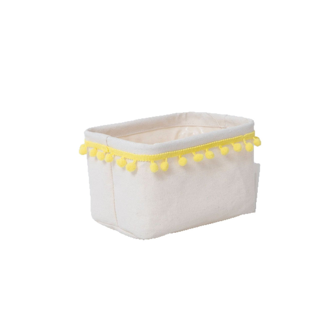 Storage Basket with Decorative Pom-Pom Trim | Kelmera