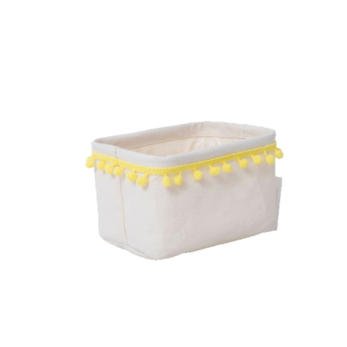 Storage Basket with Decorative Pom-Pom Trim | Kelmera