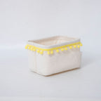 Storage Basket with Decorative Pom-Pom Trim | Kelmera