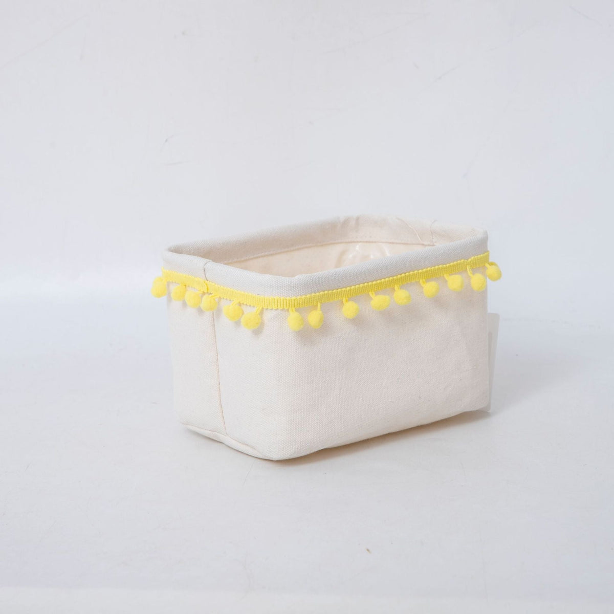 Storage Basket with Decorative Pom-Pom Trim | Kelmera