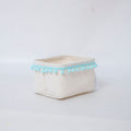 Storage Basket with Decorative Pom-Pom Trim | Kelmera