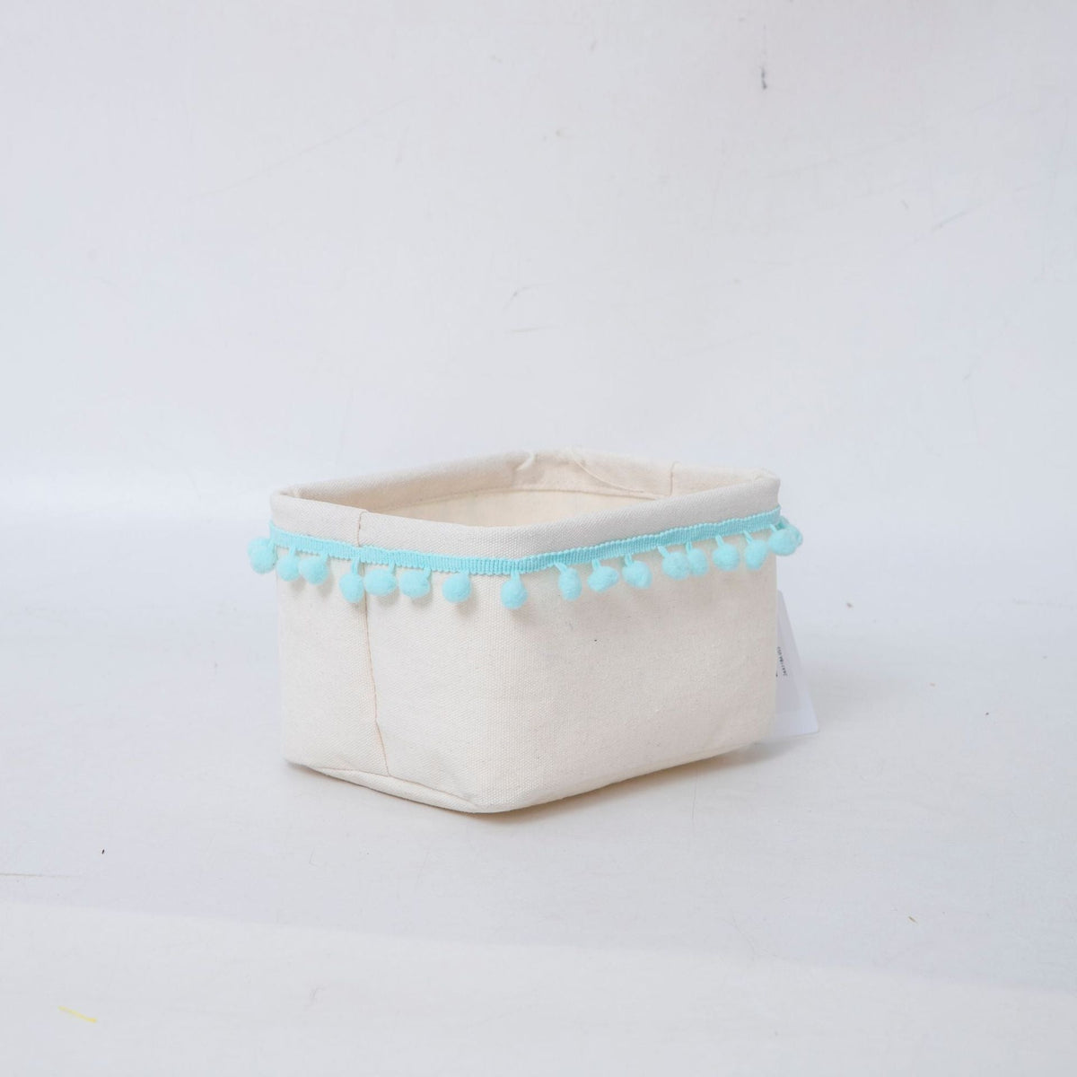 Storage Basket with Decorative Pom-Pom Trim | Kelmera