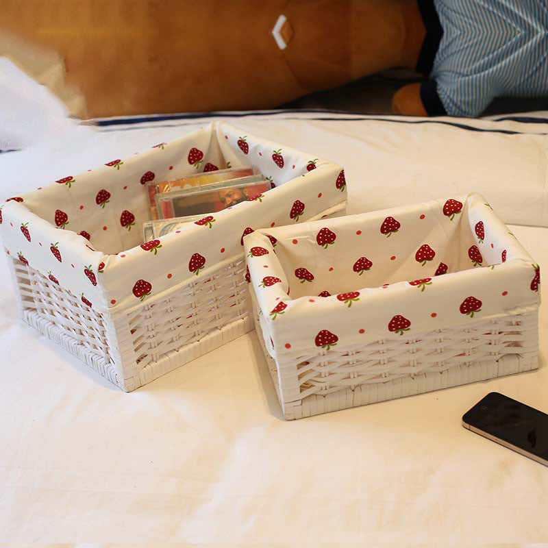 Storage Basket with Decorative Strawberry Fabric | Kelmera
