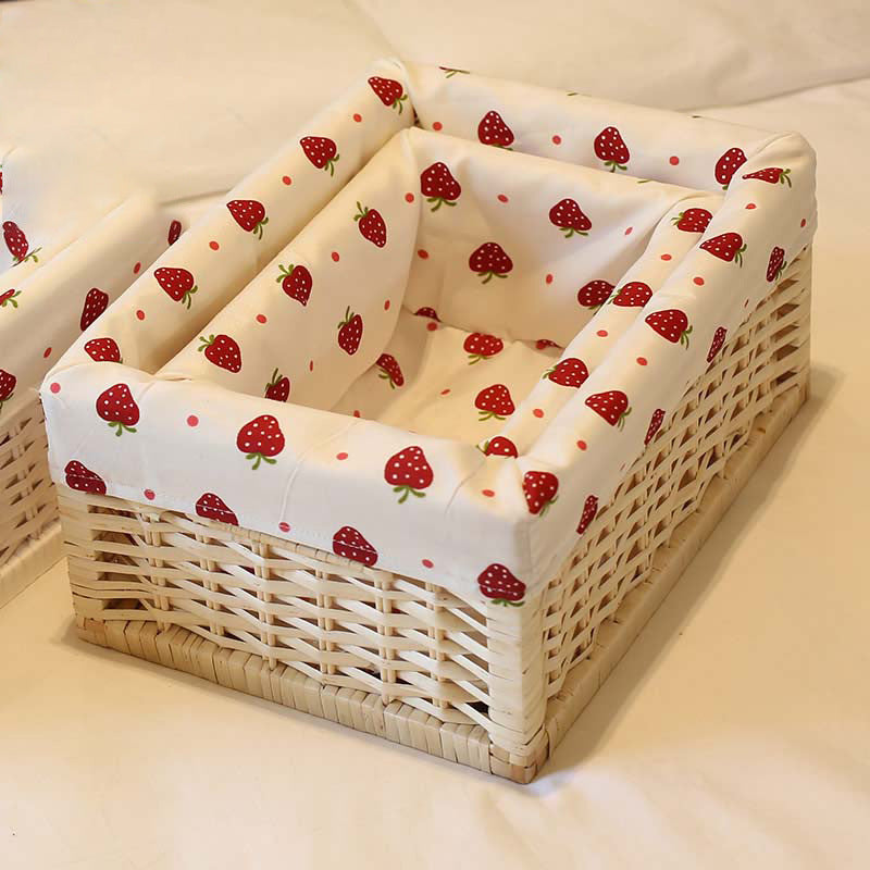 Storage Basket with Decorative Strawberry Fabric | Kelmera