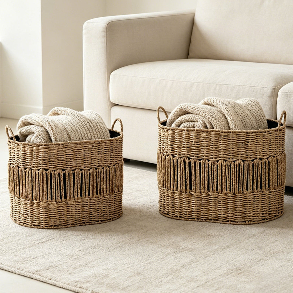 Storage Basket with Elegant Fringe Design | Kelmera