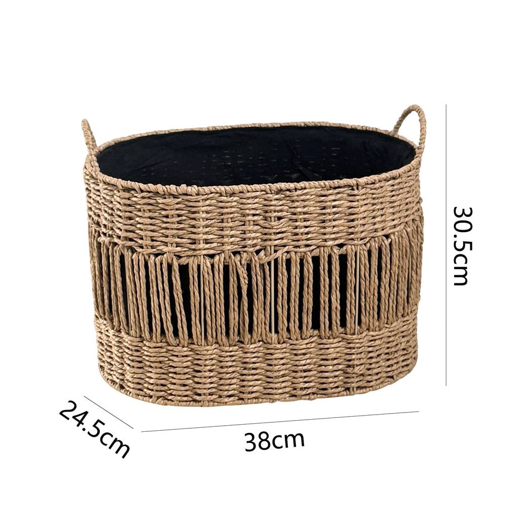 Storage Basket with Elegant Fringe Design | Kelmera