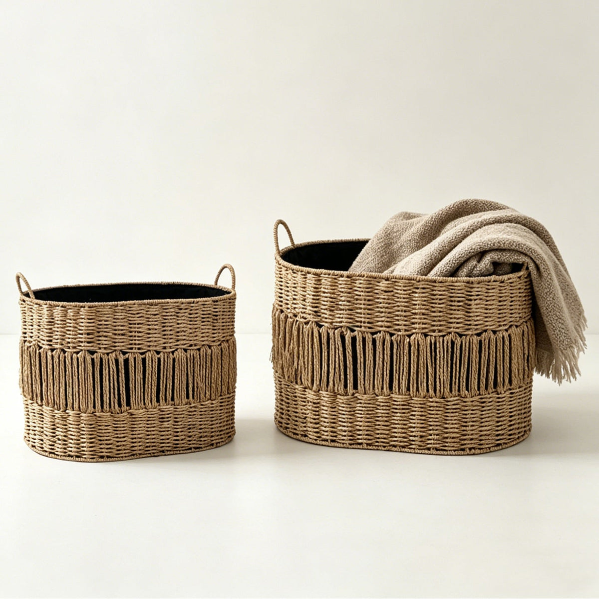 Storage Basket with Elegant Fringe Design | Kelmera