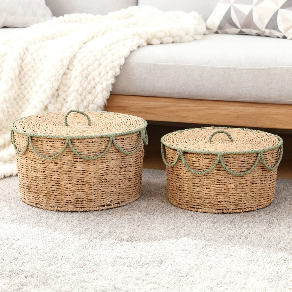 Storage Basket with Lid and Handles | Kelmera