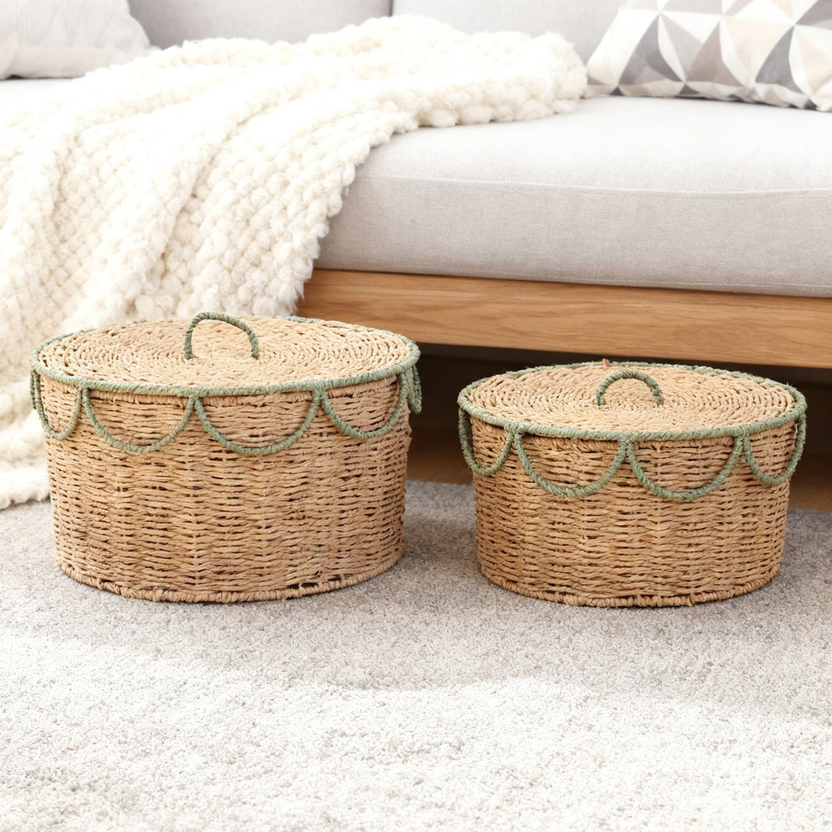 Storage Basket with Lid and Handles | Kelmera