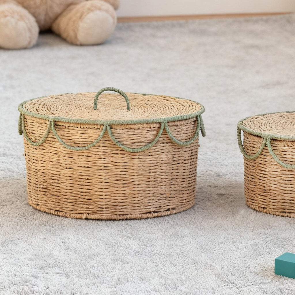 Storage Basket with Lid and Handles | Kelmera