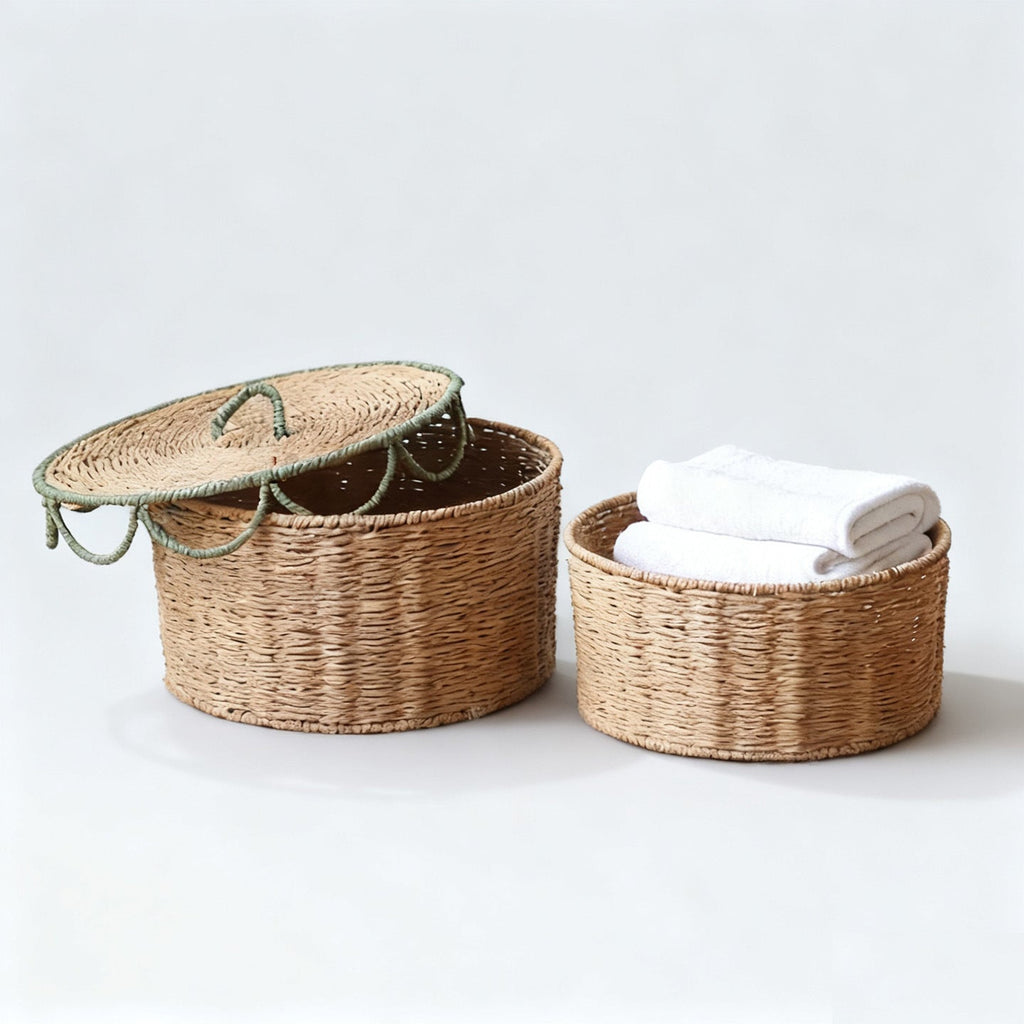 Storage Basket with Lid and Handles | Kelmera