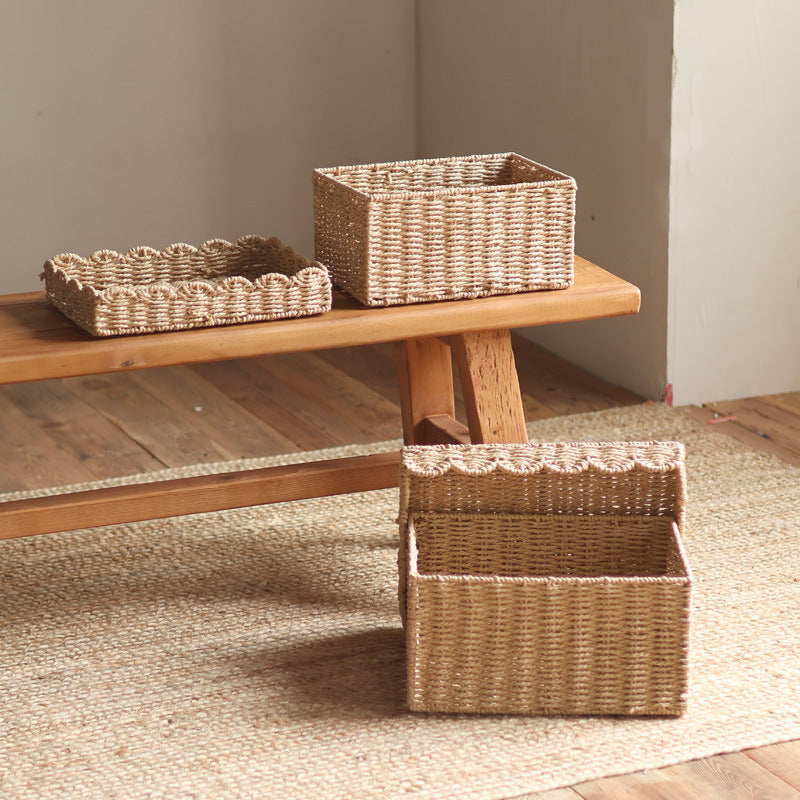 Storage Basket with Lid and Reed Design | Kelmera