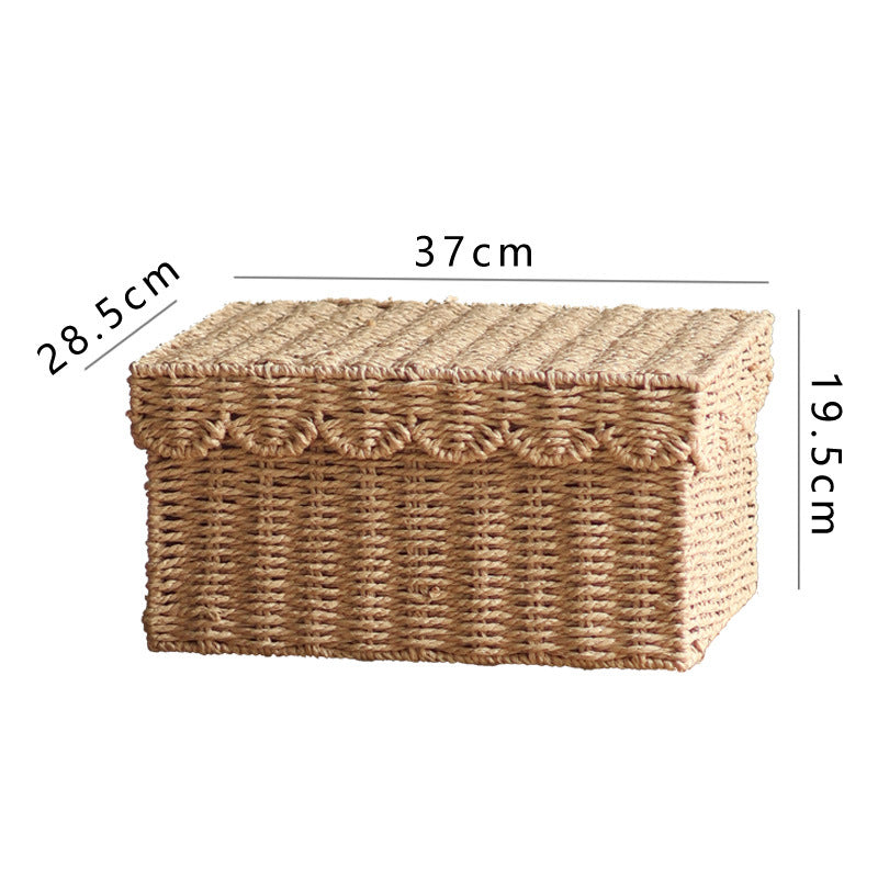 Storage Basket with Lid and Reed Design | Kelmera