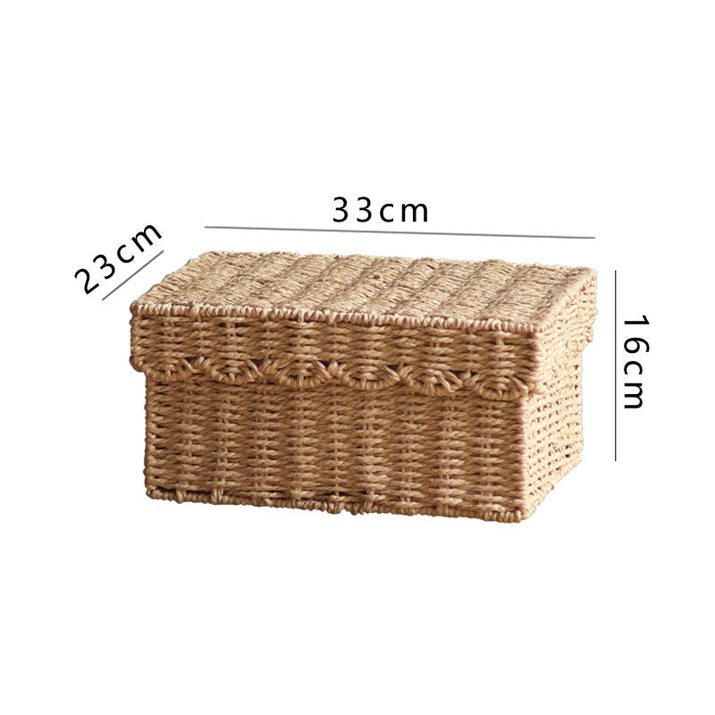 Storage Basket with Lid and Reed Design | Kelmera