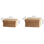 Storage Basket with Lid and Reed Design | Kelmera