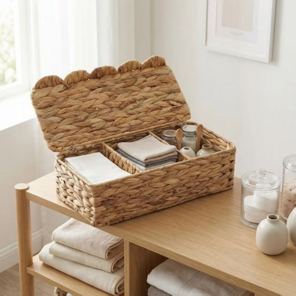 Storage Basket with Lid Khaki | Kelmera