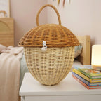 Storage Basket with Lid Woven Natural Fiber Lidded | Kelmera