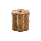 Storage Basket with Lid Woven Natural Fiber Soft Textile | Kelmera
