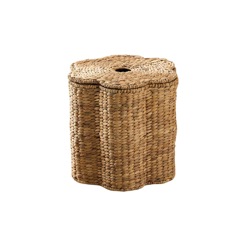 Storage Basket with Lid Woven Natural Fiber Soft Textile | Kelmera