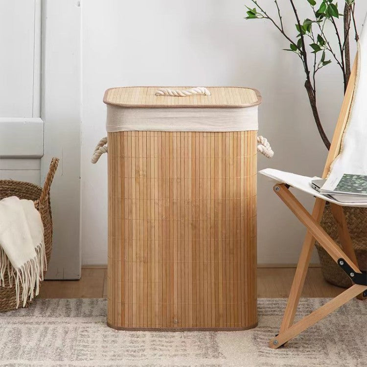 Storage Basket with Natural Bamboo Design | Kelmera