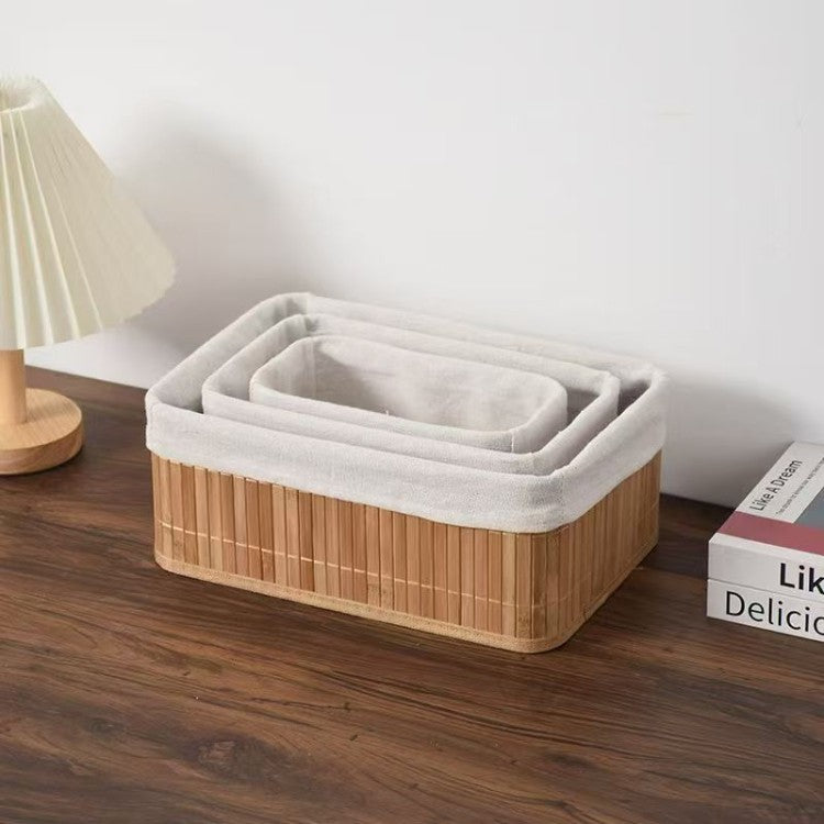 Storage Basket with Natural Bamboo Design | Kelmera