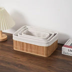 Storage Basket with Natural Bamboo Design | Kelmera
