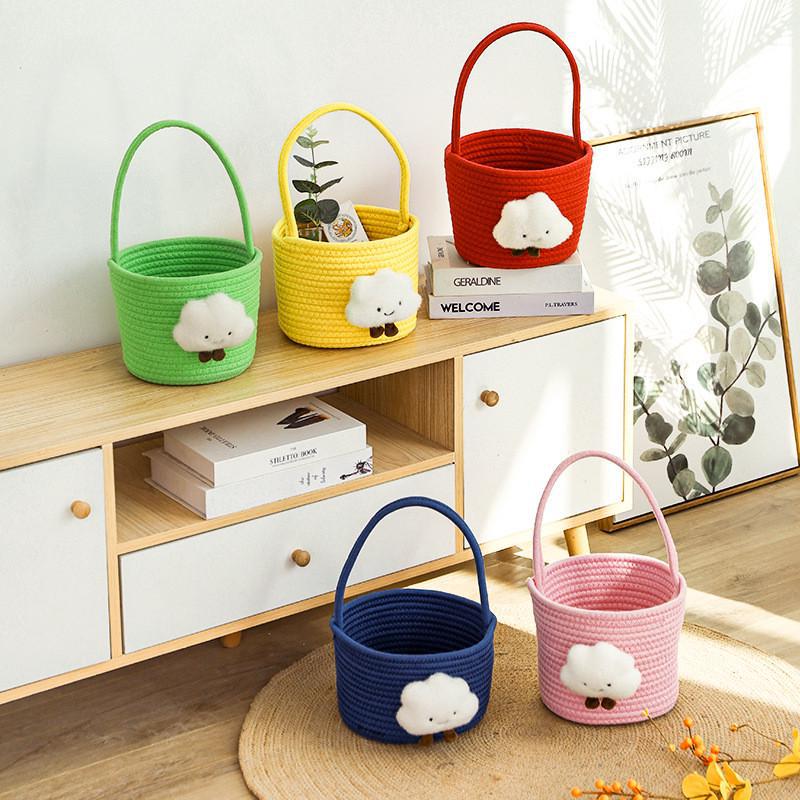 Storage Basket with Playful Cloud Motif | Kelmera