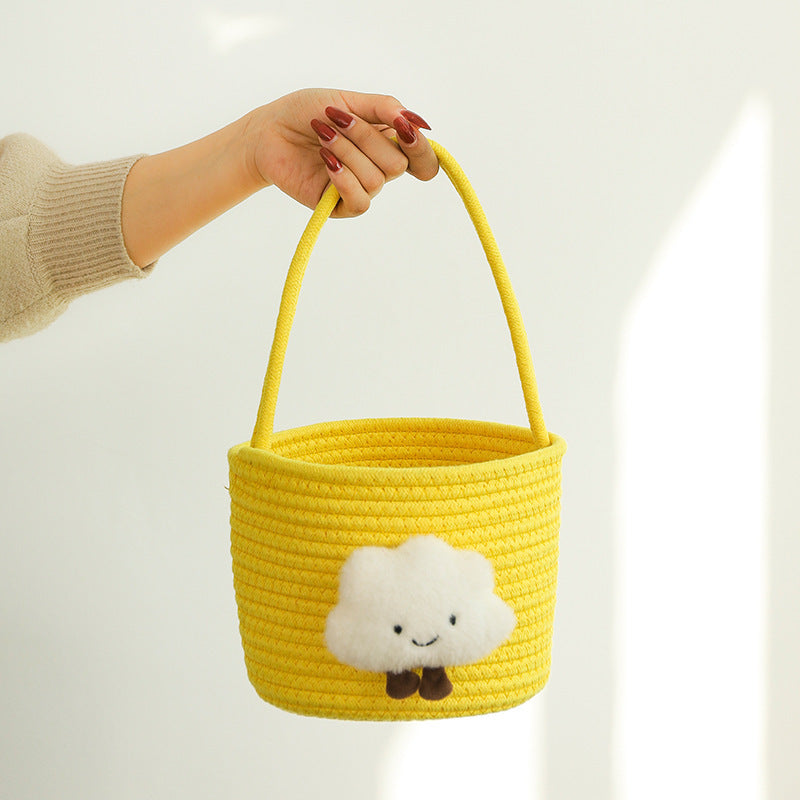 Storage Basket with Playful Cloud Motif | Kelmera