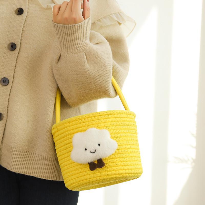 Storage Basket with Playful Cloud Motif | Kelmera