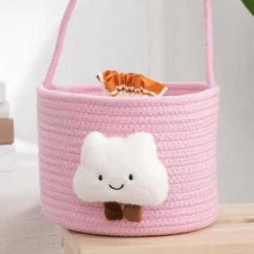 Storage Basket with Playful Cloud Motif | Kelmera